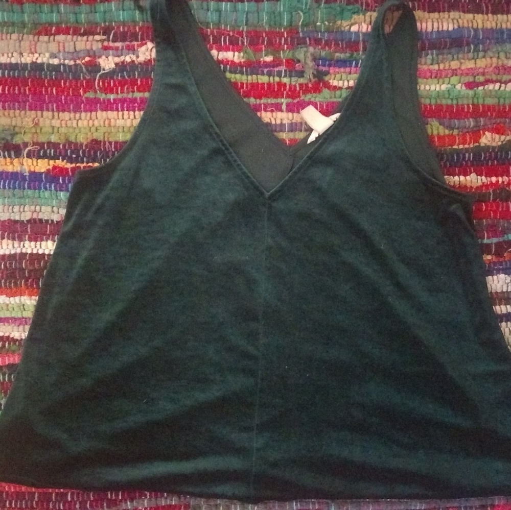 H&M Size Large Green Velvet Tank